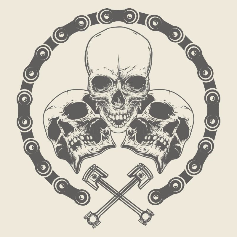 Dark Skull and Crossed Keys Design