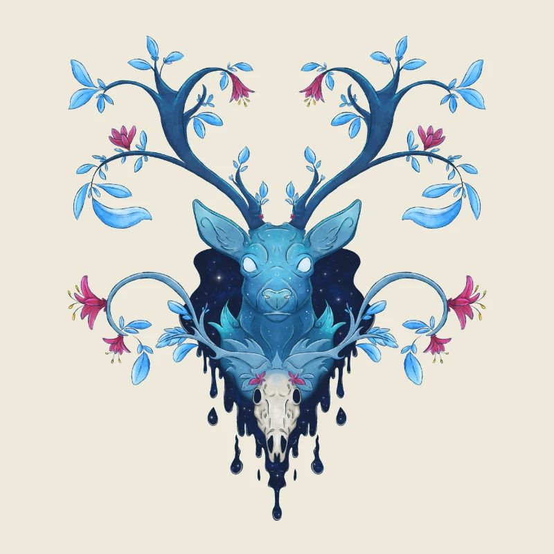 Blue Ink Spirits - Deer Nocturne aux Bois Fleuris
