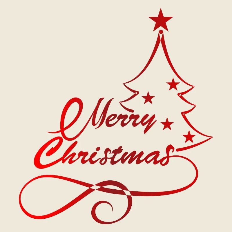 Festive Christmas Tree Silhouette Print