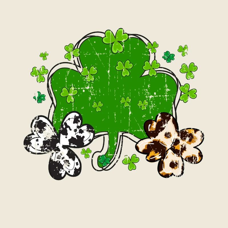 St Patrick’s day, Shamrock, Clover Distressed
