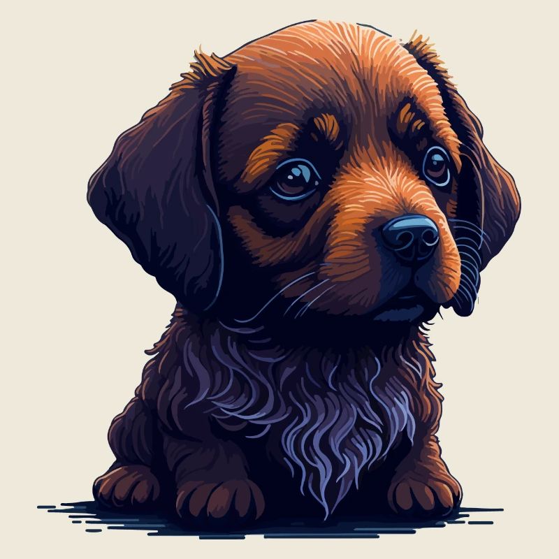 Teckel dans le style numérique