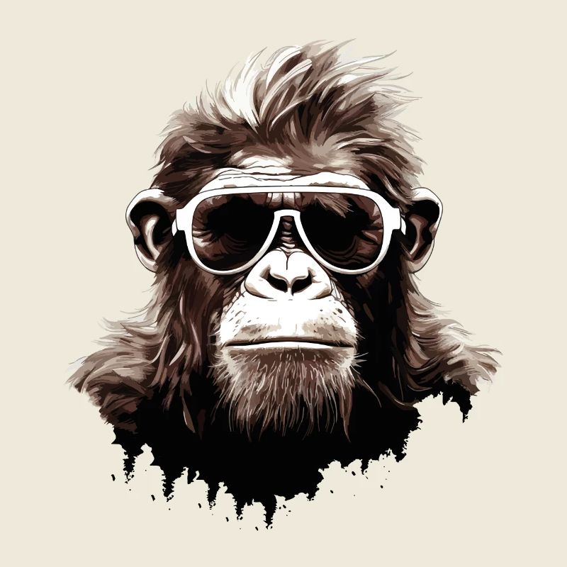 Lunettes de soleil de singe Cool Chimpanzé Gorille Art