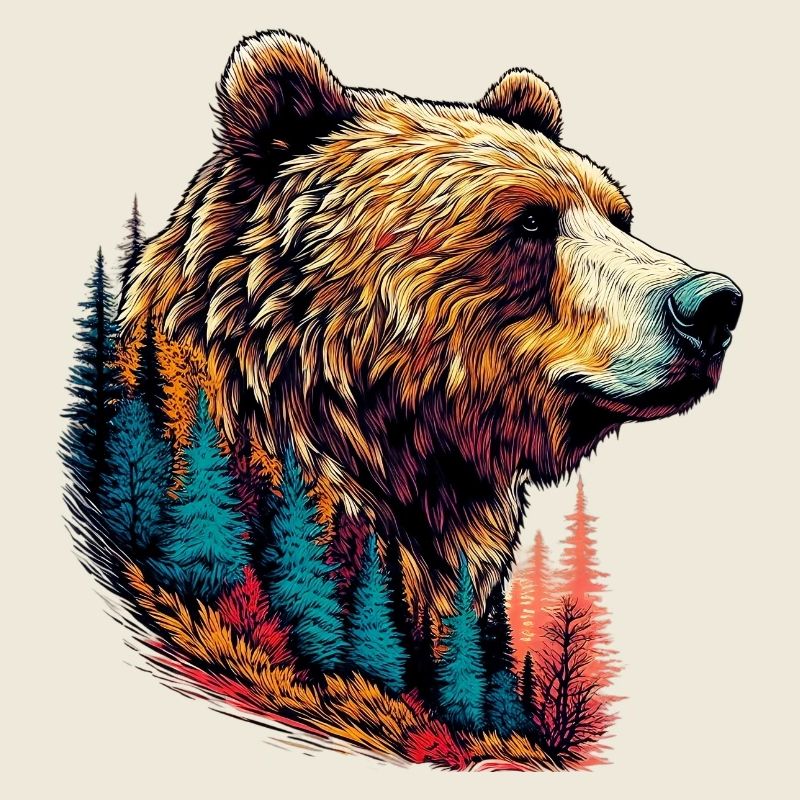 Bär mit Waldschmuck