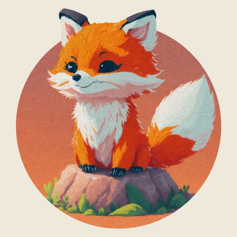 Illustrierter Fuchs im weichen und warmen Stil