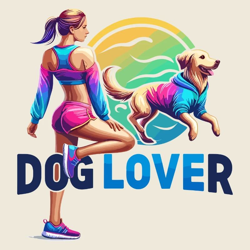 Conception de remise en forme vibrante d’amoureux des chiens