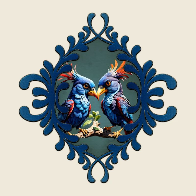 Oiseaux fantastiques amoureux