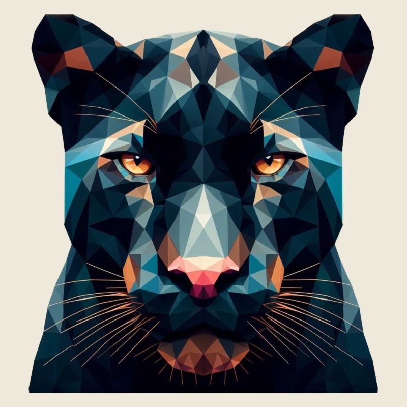 Ein Panther im Polygon-Stil