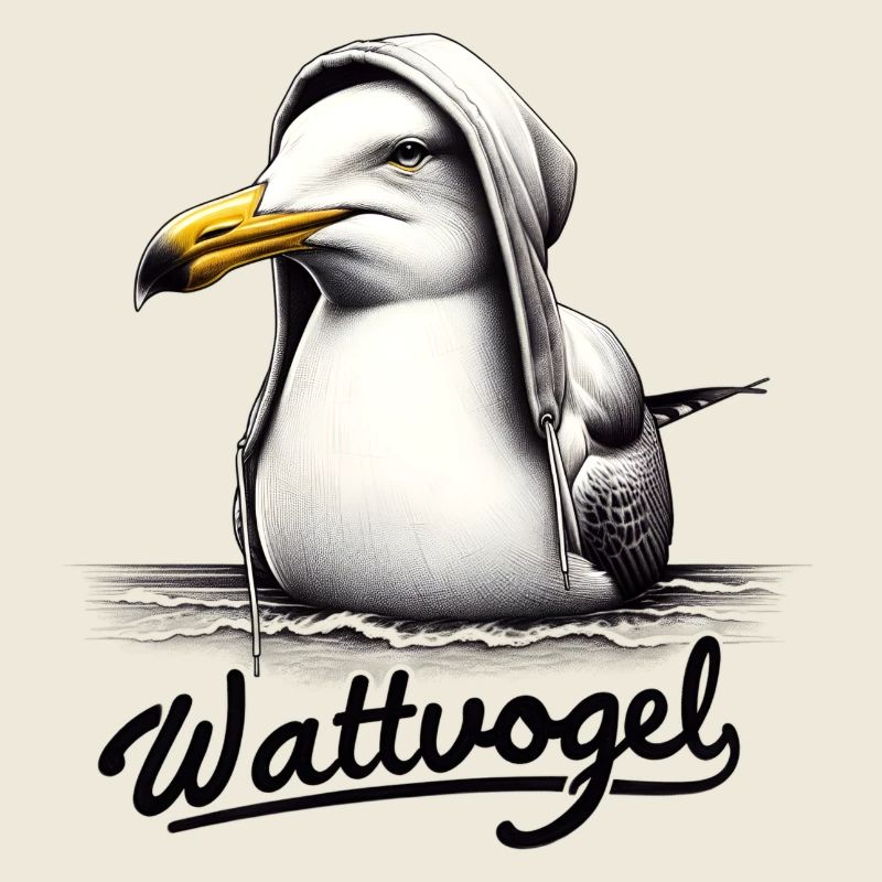 Wattvogel Coole Möwe mit Kapuze