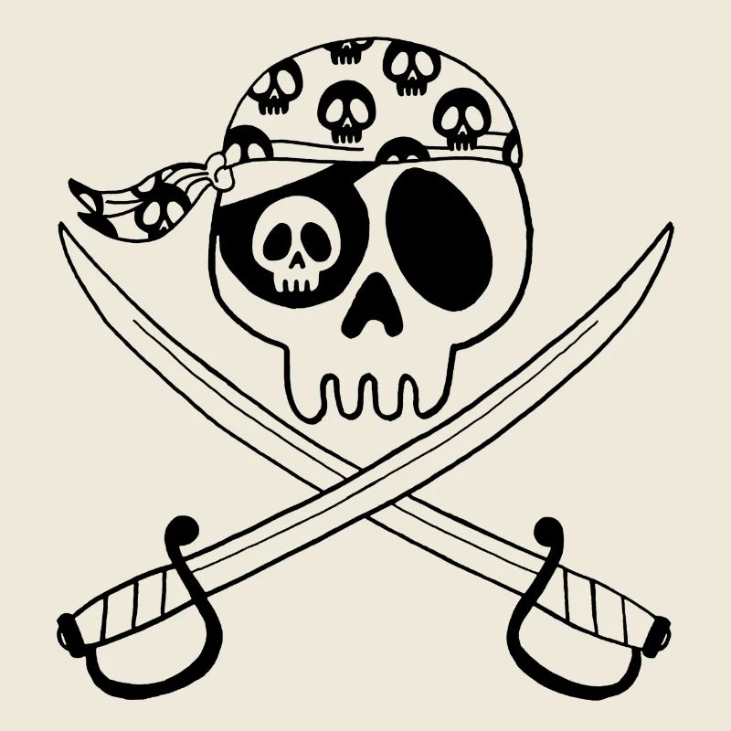 Piratenschädel (Schwarz)