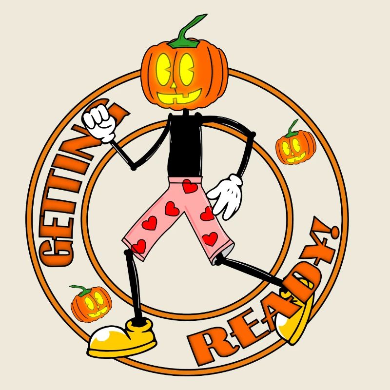 Prêt pour Halloween citrouille rétro Jack-O-Lantern
