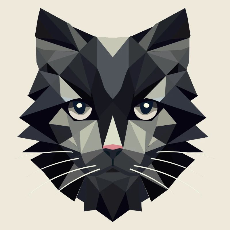 Mystical elegance: Black cat in facets