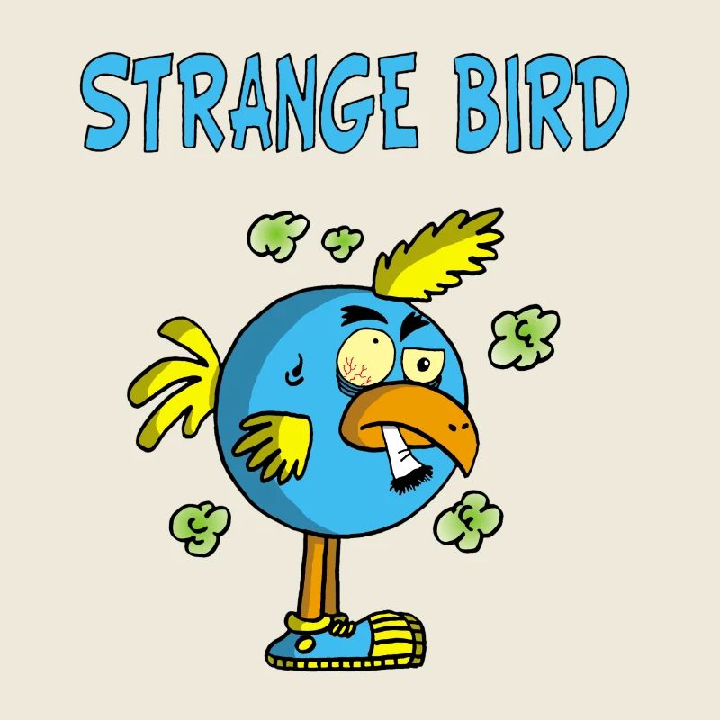 Oiseau bleu étrange