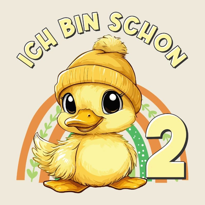 2nd Birthday Duck Rainbow Cute Cute