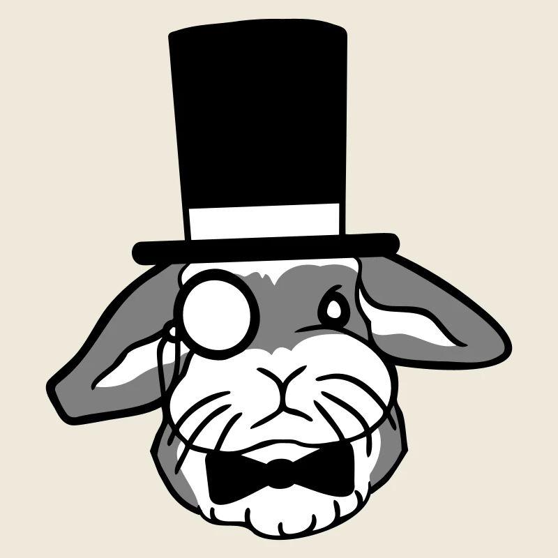 Mr. Bunny Gentleman Chapeau haut de forme Monocle Lunettes