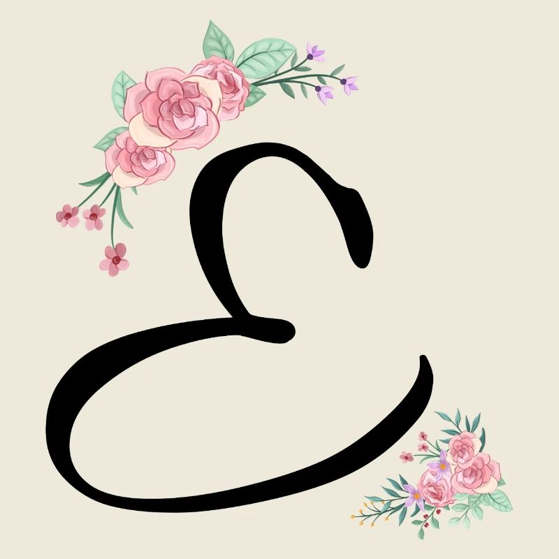 Lettre e fleurs