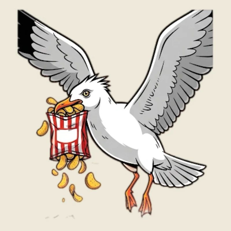 Mouette avec chips Snack Design