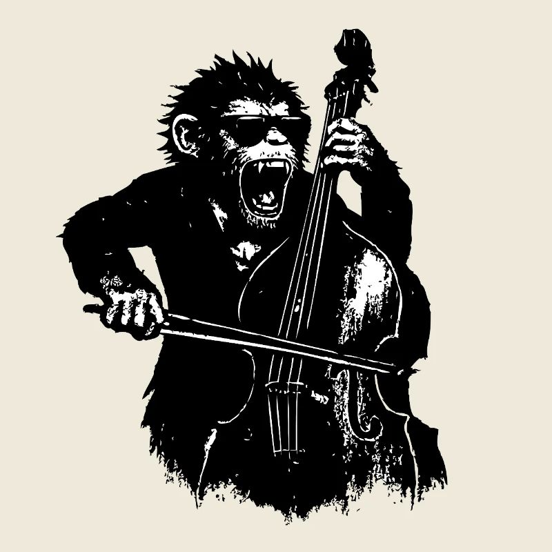 Singe sauvage au violoncelle