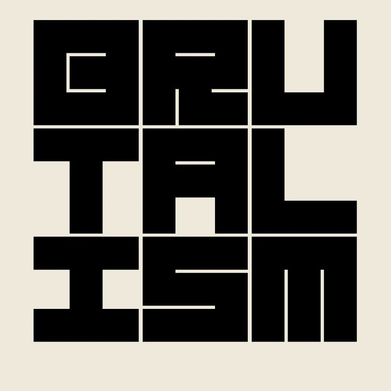 Brutalism geometric typography logo design