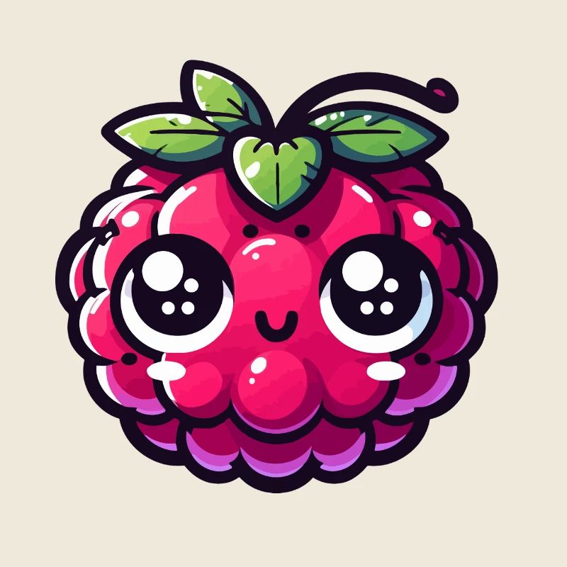 Raspberry kawaii eyes amazed
