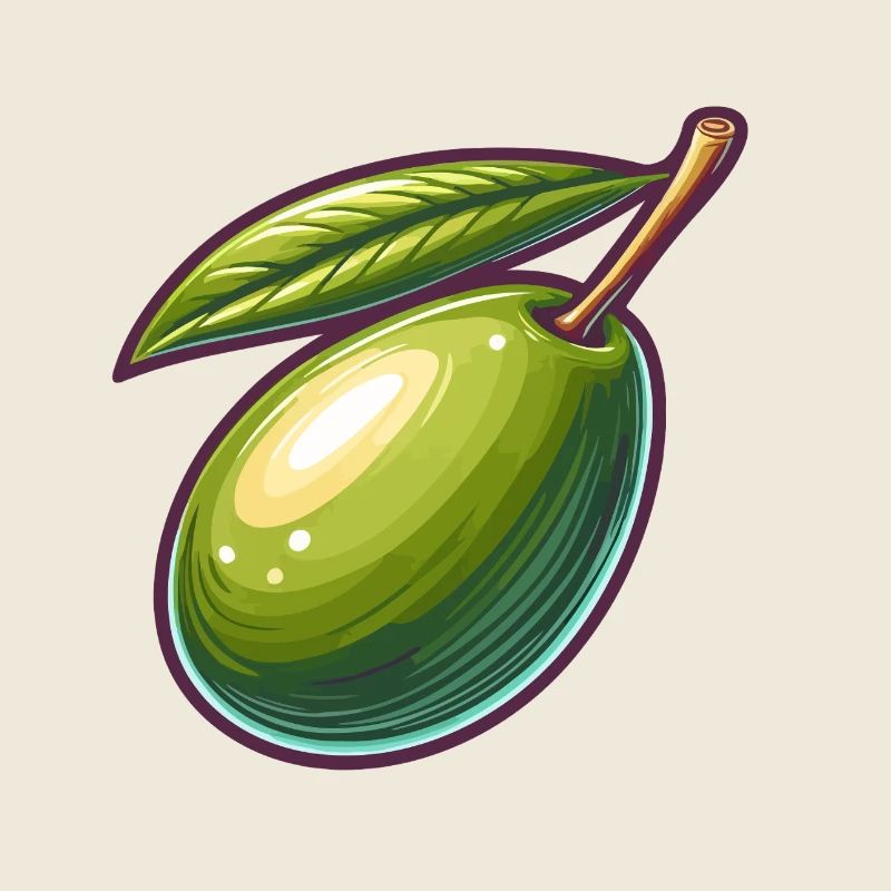 Olivenillustration detailliert