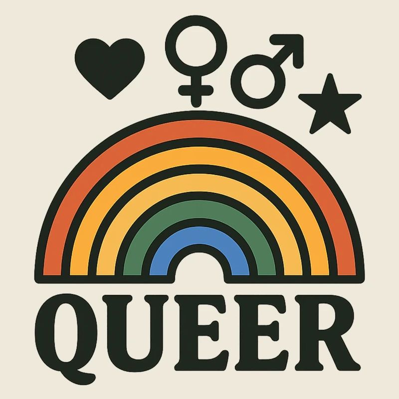 Rainbow icon with LGBTQ+ icons