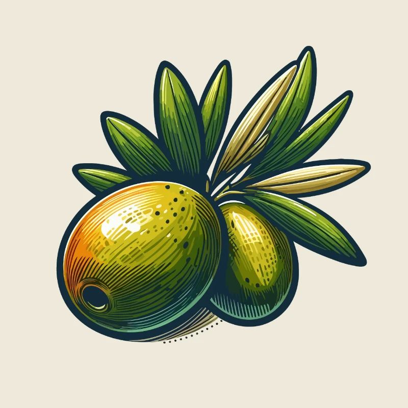 Illustration dOlives et Feuillage