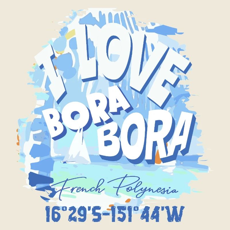 Design Ich liebe Bora Bora Bleu