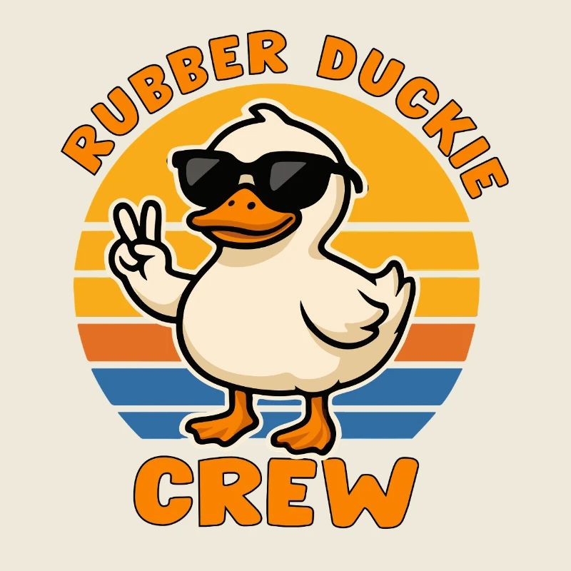 Ente im Cool-Modus mit Farbstreifen