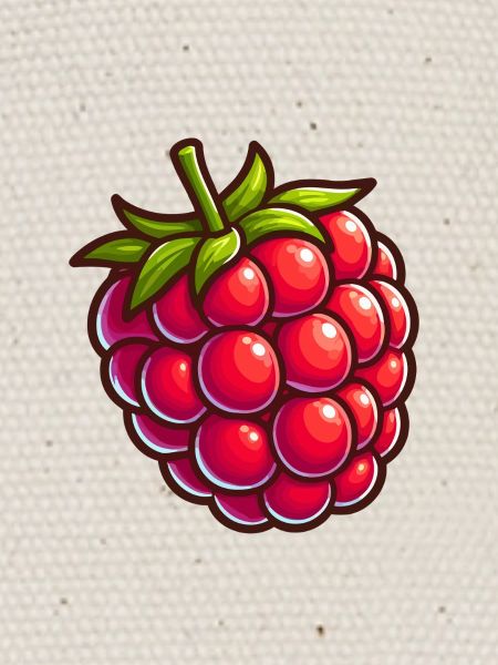 Raspberry cartoon sparkle