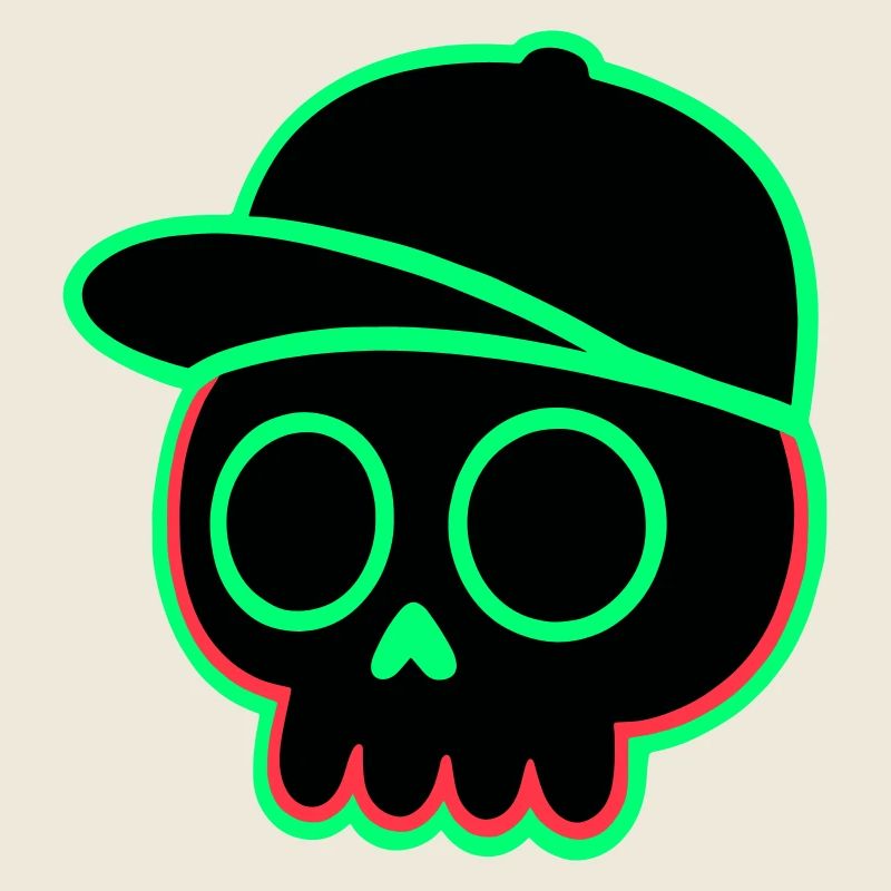Neon Schädel Cap