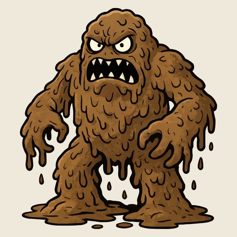 Monstre de boue brune