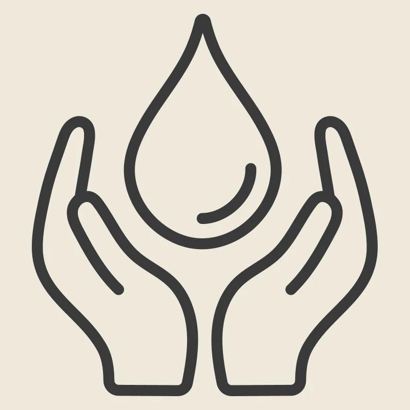 Hands Protecting Water Drop Icon Logo