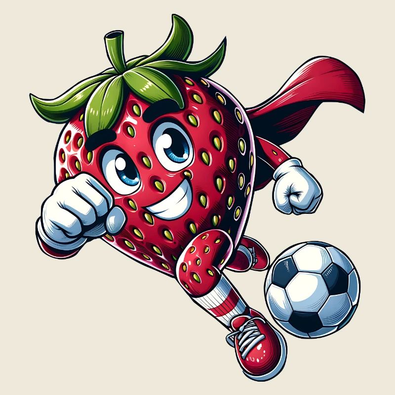Fußball Erdbeere Superheld Kicker Comic
