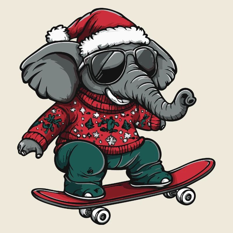 Éléphant Noël Drôle