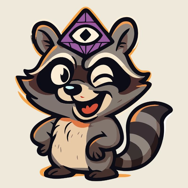 Happy little racoon
