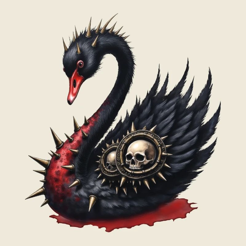 Schädel Stacheln Schwan