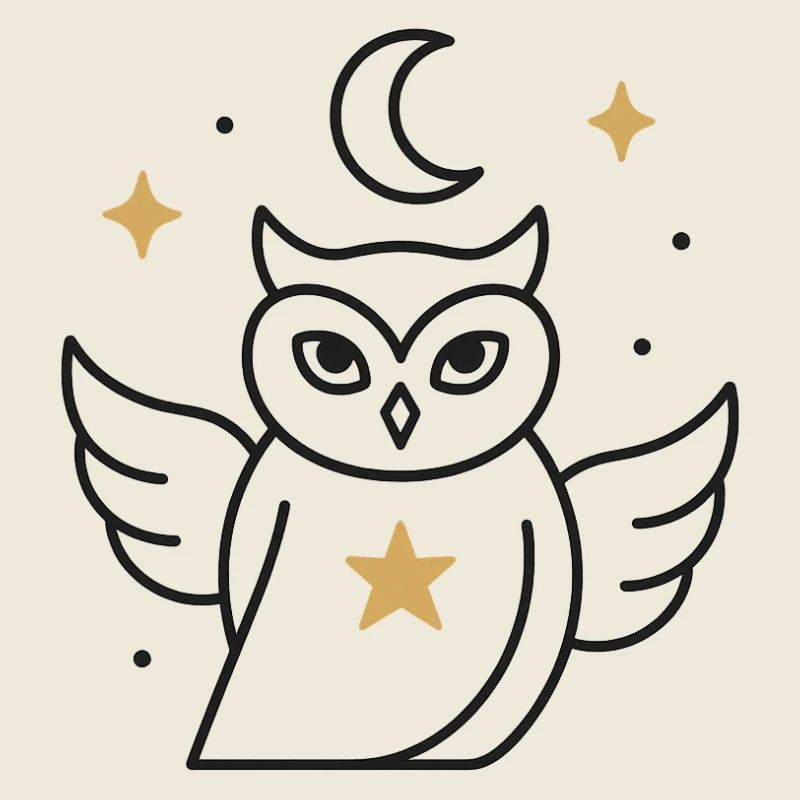 Mondnacht-Eule mit Sternenglanz