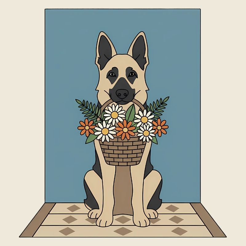 Blütenkorb Hund: Deutscher Schäferhund