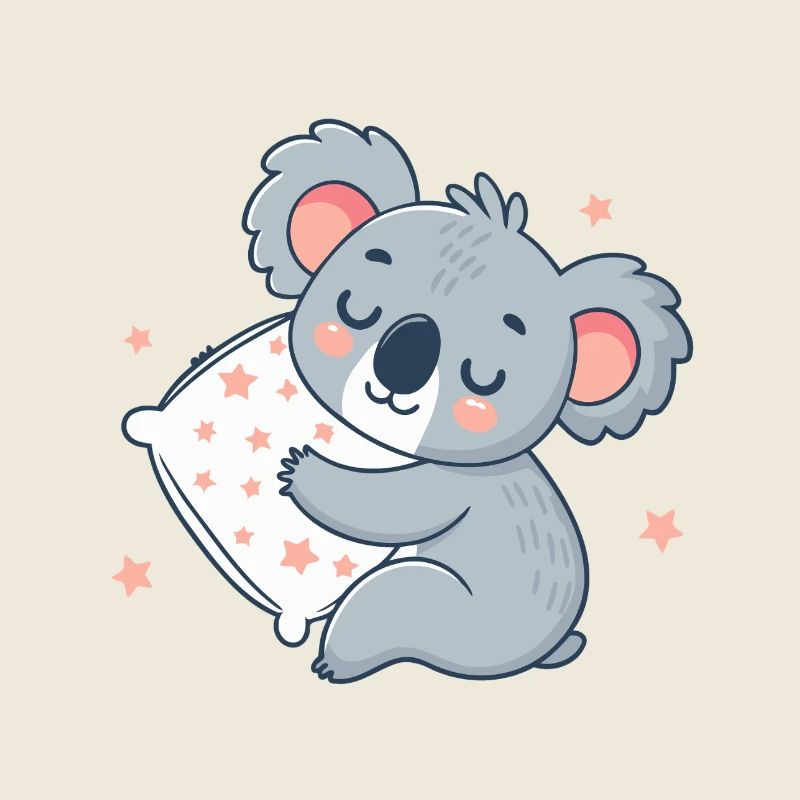 Cuddly Koala Pastel Star Pillow