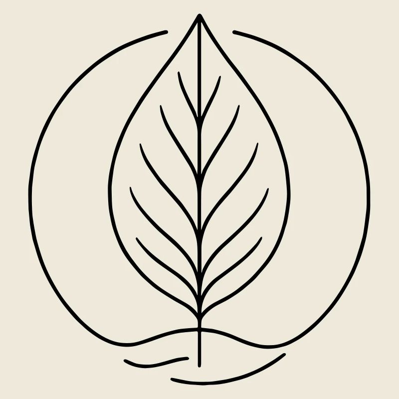 Art de feuilles minimaliste – Forme végétale biologique