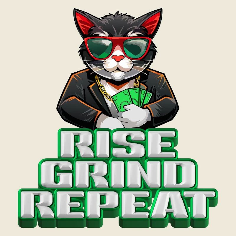 monte, grind, recommence - Motivation 3D pour le chat