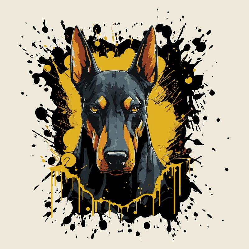 Dobermann Splash Kunst