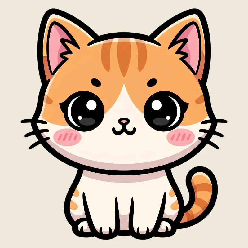 Chibi Tabby Kätzchen-Tee Art