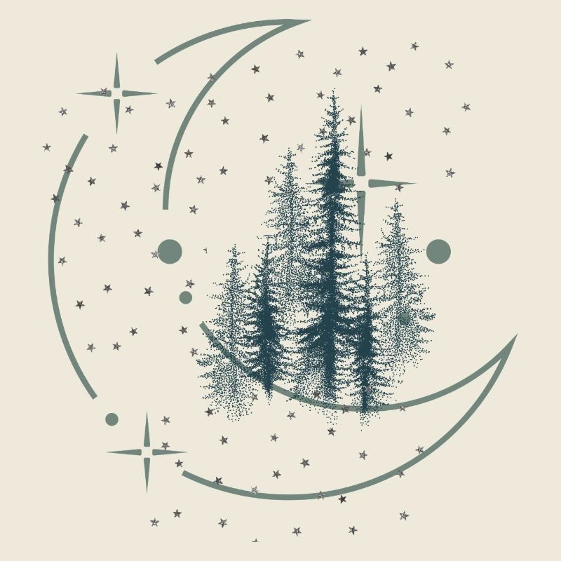 Nachthimmel über dem Wald