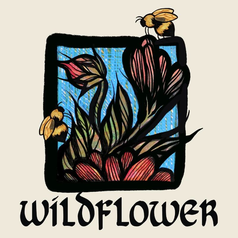 Wildblumenblüte mit Bienen