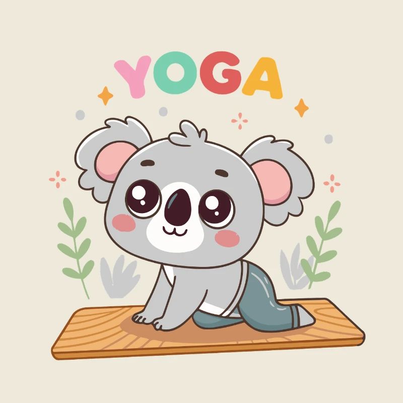 Pastell-Koala-Yoga auf Matte
