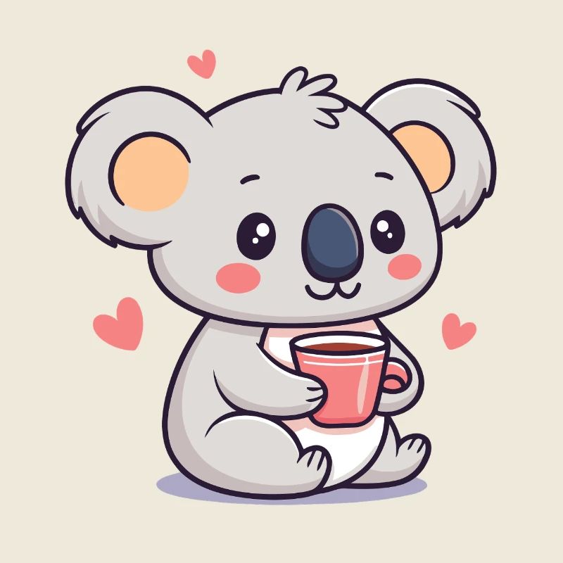 Koala Café Coeur Kawaii