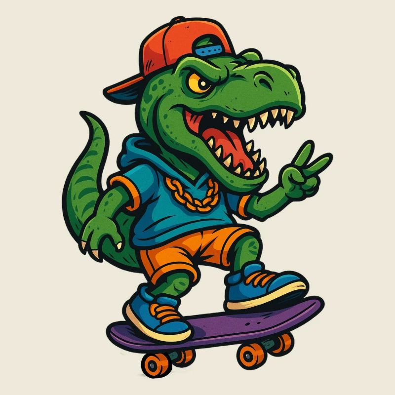 Patineur de rue T-Rex