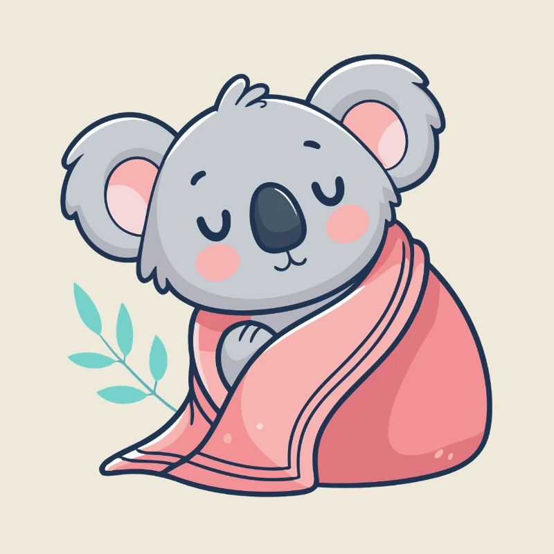 Koala with pink plaid