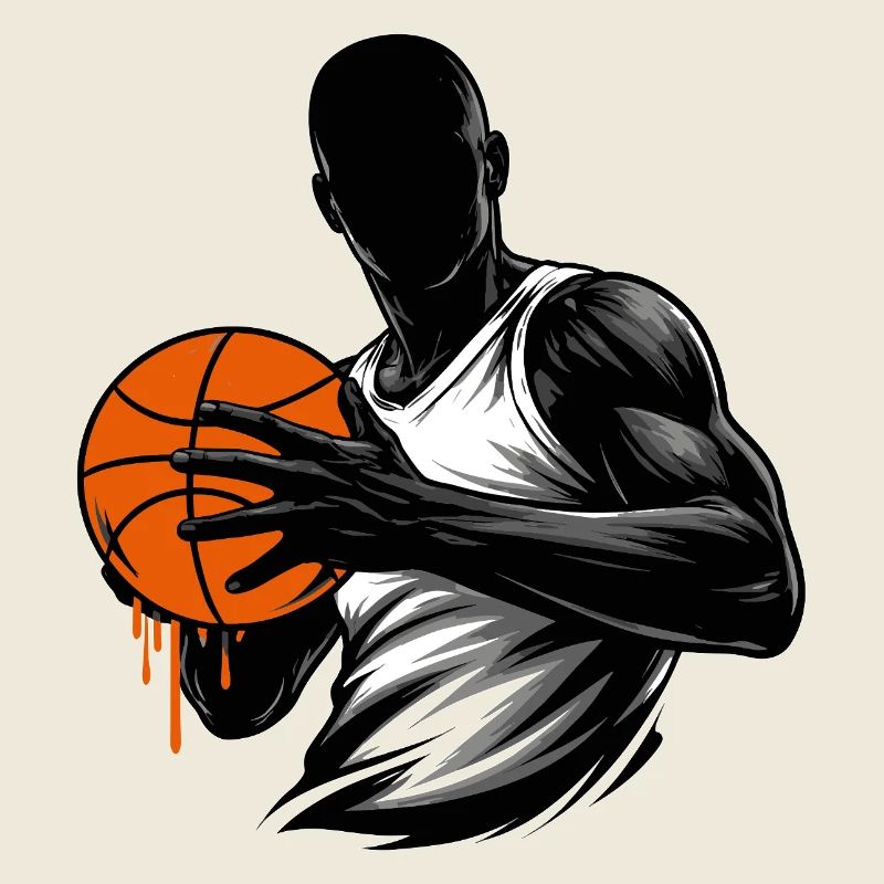 Basketball Spieler mit Ball 